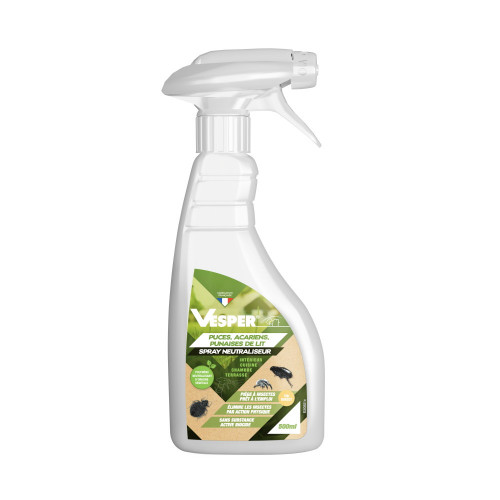 Spray neutraliseur puces/acariens/punaises 500 ml - origine végétale - Vesper