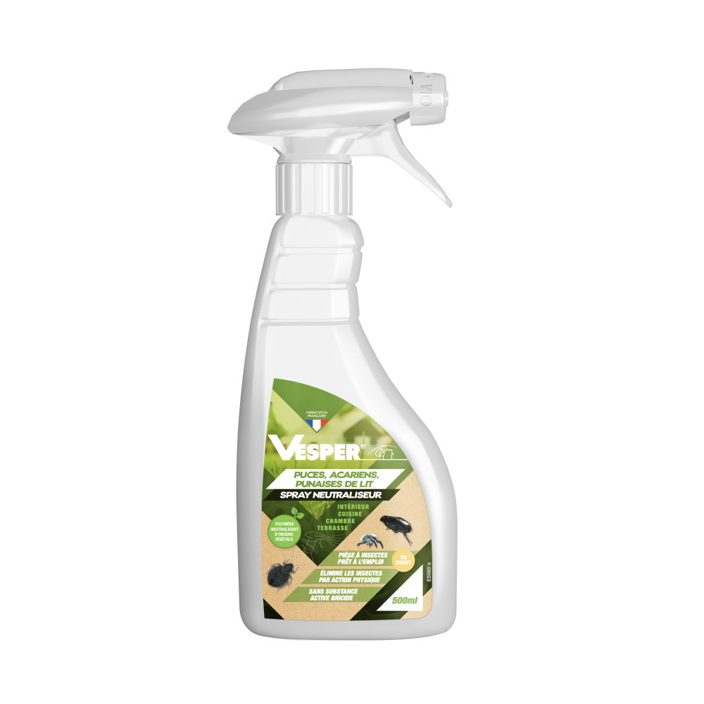 Spray neutraliseur puces/acariens/punaises 500 ml - origine végétale