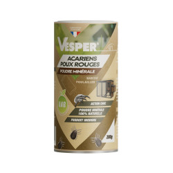 Poudre minerale acariens/poux rouges 100% naturelle - 200 g - Inodore - Vesper