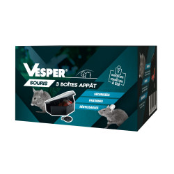 3 boîtes appât pour souris réutilisables - appât non inclus - Vesper