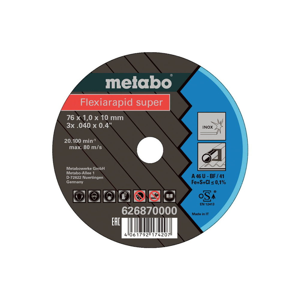 Metabo Meule de tronçonnage Starterset Ø 76 mm 626879000 - vue 4