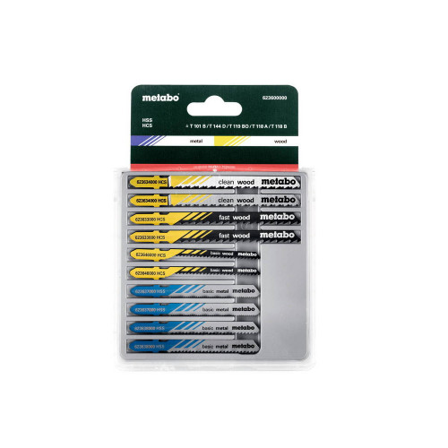 Assortiment de lames de scie sauteuse 3, B+M+plast. - 10 pièces - Metabo