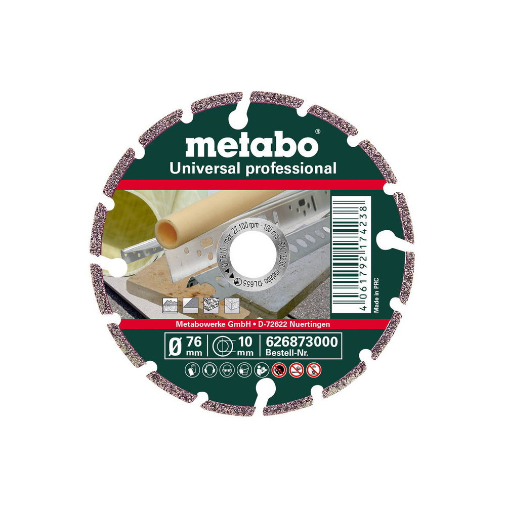 Metabo Meule de tronçonnage diamantée 76x10 0mm UP Universal professional 626873000