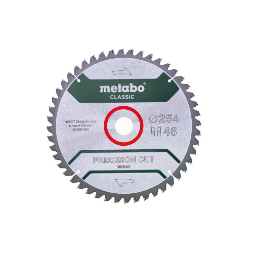 Lame de scie circ. Classic "Precision Cut Wood" HW/CT 254x30, 48 WZ -5° - Metabo