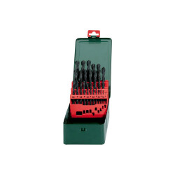 Coffret de 25 forets  à métaux en acier rapide HSS-R SP de marque Metabo, référence: B7646700