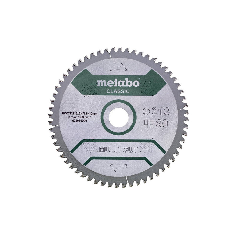 Metabo Lame de scie circulaire bois 216 mm 60 dents