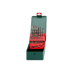 Coffret de 25 forets à métaux en acier rapide HSS-G SP de marque Metabo, référence: B7648000