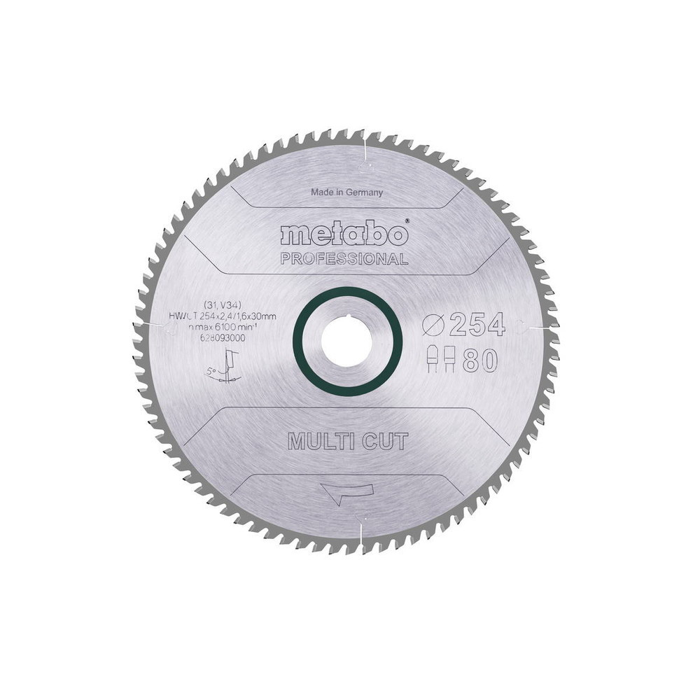 Lame de scie circulaire Pro METABO Cut HWCT 254x30 80FZTZ 5°