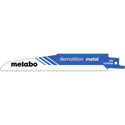 5 lames de scie sabre « demolition metal » BiM - 150 x 1,6 mm - Metabo