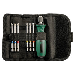 Assortiment d'embouts avec tournevis en étui souple - 7 pièces de marque Metabo, référence: B8004500