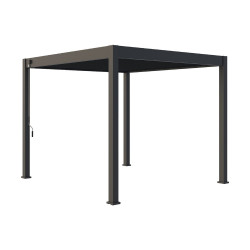 Pergola bioclimatique autoportante anthracite - 300 x 300 x H. 258 cm de marque Ombréa, référence: J8008700