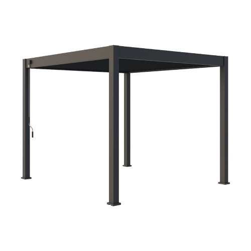 Pergola bioclimatique autoportante anthracite - 300 x 300 x H. 258 cm - Ombréa