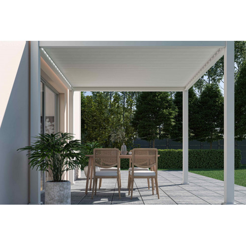 Pergola bioclimatique autoportante blanc - 300 x 300 x H. 258 cm - Ombréa