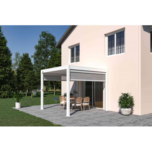 Pergola bioclimatique autoportante blanc - 300 x 300 x H. 258 cm - Ombréa