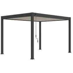 Pergola bioclimatique autoportante bicolore - 300 x 400 x H. 258 cm de marque Ombréa, référence: J8009100