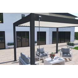 Pergola bioclimatique autoportante bicolore - 300 x 400 x H. 258 cm - Ombréa