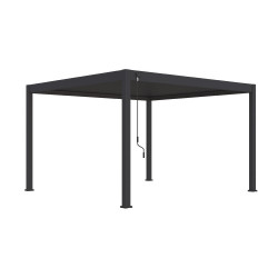 Pergola bioclimatique autoportante anthracite - 400 x 400 x H. 258 cm de marque Ombréa, référence: J8009900