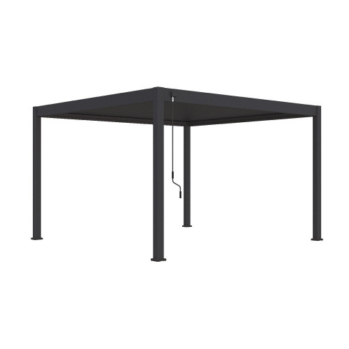 Pergola bioclimatique autoportante anthracite - 400 x 400 x H. 258 cm - Ombréa