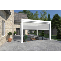 Pergola bioclimatique autoportante blanc - 400 x 400 x H. 258 cm - Ombréa