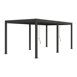 Pergola bioclimatique autoportante anthracite - 300 x 600 x H. 258 cm - Ombréa