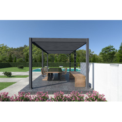 Pergola bioclimatique autoportante anthracite - 300 x 600 x H. 258 cm - Ombréa