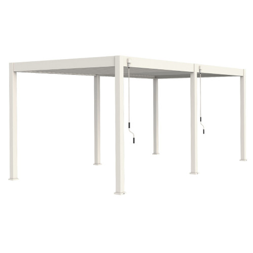 Pergola bioclimatique autoportante blanc - 300 x 600 x H. 258 cm - Ombréa