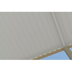 Pergola bioclimatique autoportante bois/blanc - 300 x 600 x H. 258 cm - Ombréa