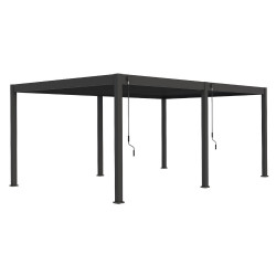 Pergola bioclimatique autoportante anthracite - 400 x 600 x H. 258 cm de marque Ombréa, référence: J8010600