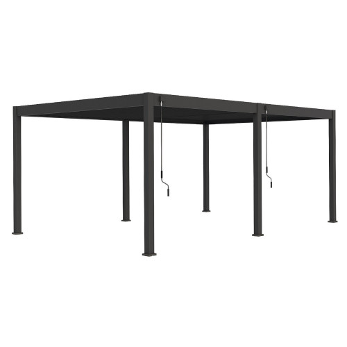 Pergola bioclimatique autoportante anthracite - 400 x 600 x H. 258 cm - Ombréa