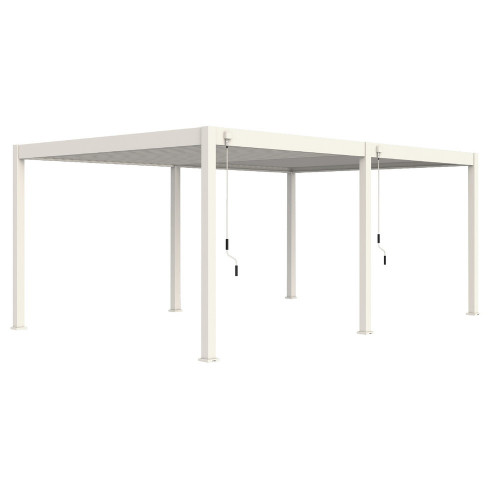 Pergola bioclimatique autoportante blanc - 400 x 600 x H. 258 cm - Ombréa