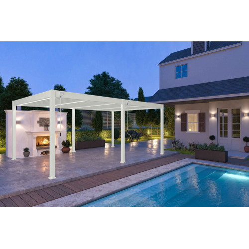 Pergola bioclimatique autoportante blanc - 400 x 600 x H. 258 cm - Ombréa