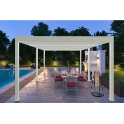 Pergola bioclimatique autoportante blanc - 400 x 600 x H. 258 cm - Ombréa