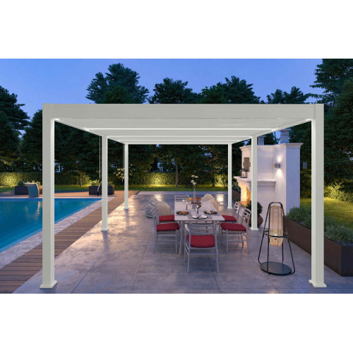 Pergola bioclimatique autoportante blanc - 400 x 600 x H. 258 cm - Ombréa