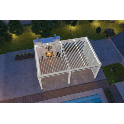 Pergola bioclimatique autoportante blanc - 400 x 600 x H. 258 cm - Ombréa