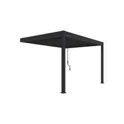 Pergola bioclimatique adossée anthracite - 300 x 400 x H. 258 cm de marque Ombréa, référence: J8011100