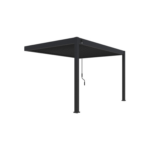 Pergola bioclimatique adossée anthracite - 300 x 400 x H. 258 cm - Ombréa