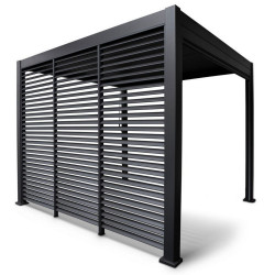 Panneau brise-vue ventelles verticales 130 cm - Anthracite - Ombréa