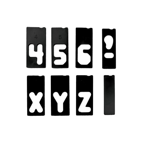 Jeu de caractères horizontaux 38mm - Alphabet, 0-9, ponctuations - Milescraft