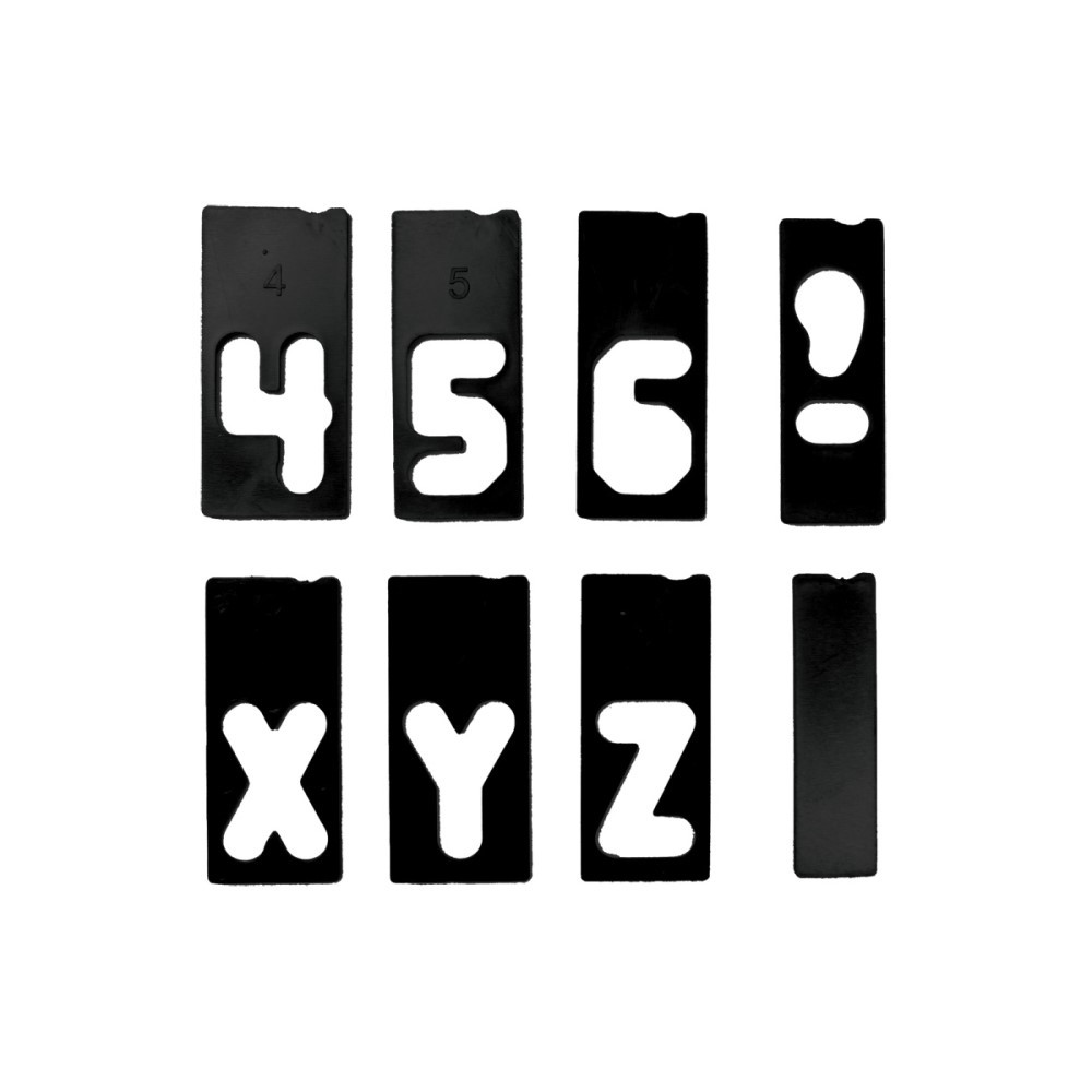 Jeu de caractères horizontaux 38mm - Alphabet, 0-9, ponctuations
