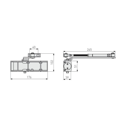 Ferme porte Alu pour - Porte CFPF 45 à 85 kg - ABUS