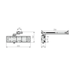 Ferme porte Alu réglable - Porte 45 à 85 kg - ABUS