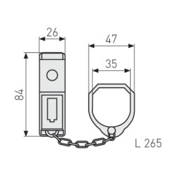 Chaine de Porte SK99 a Cle Alu pour Bequille Porte - ABUS