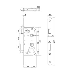 Serrure à Encastrer Cyl. Euro Axe 40mm Blanc - ABUS