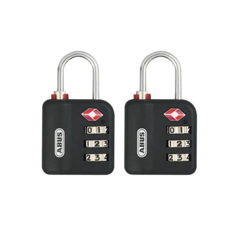 2 Cadenas Combinaison 147-30 mm TSA Noir Blister - ABUS