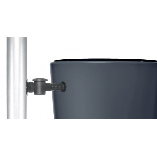 Réservoir Vaso 2en1 220L Graphite avec robinet PE imitation laiton et Collecteur Filtrant Eco Gris. - GRAF 