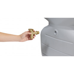 Réservoir CUBUS 1000 L Gris Béton Avec robinet PE imitation laiton - GRAF 