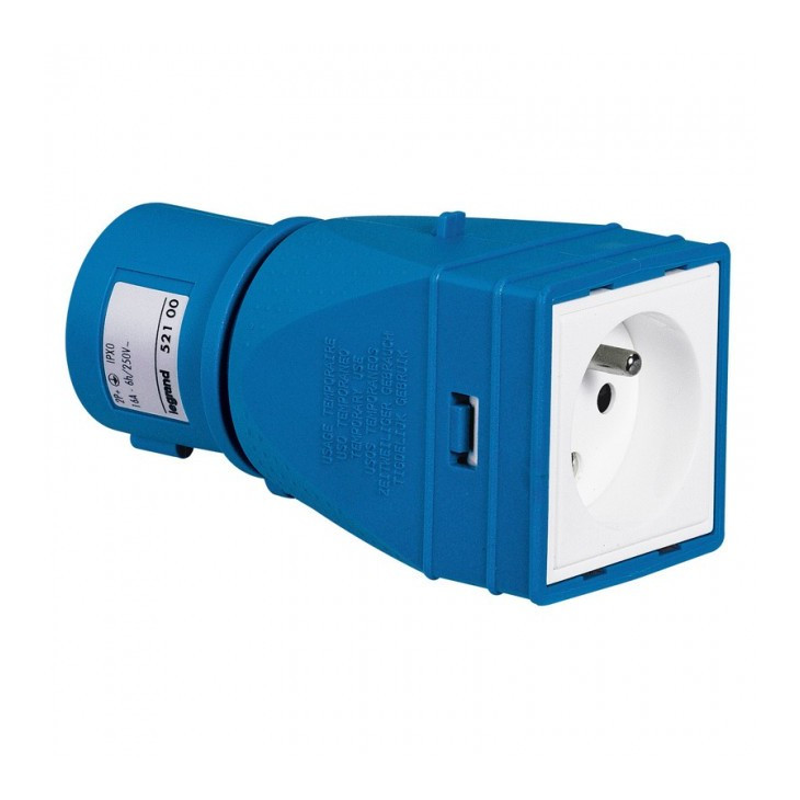 Adaptateur IP44 16A 2 pôles + terre