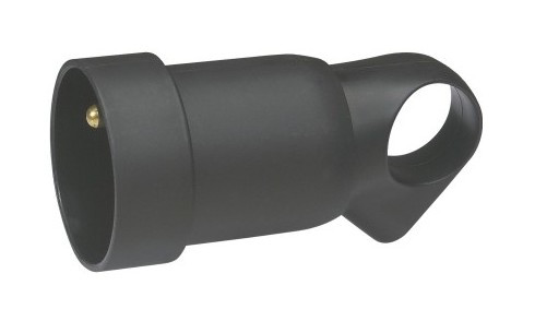 Fiche plastique avec anneau 2 P+T 16A verrouillage femelle noir