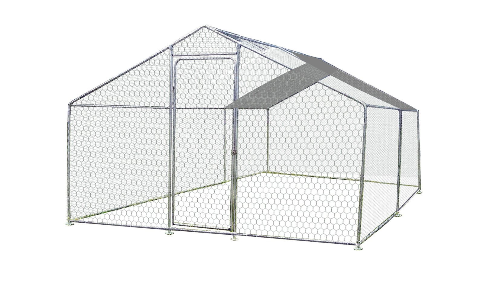Enclos parc grillagé pour animaux 12 m2 - 7-9 poules - avec bâche de toit