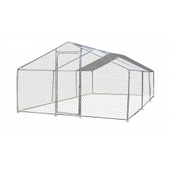 Enclos parc grillagé pour animaux 18 m2 - 8-20 poules - avec bâche de toit de marque HABRITA, référence: J8107700